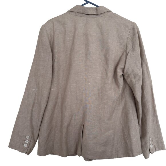 A New Day Womens Double Breasted Blazer Jacket Sz 14 Linen Rayon Career Academia - Picture 2 of 12